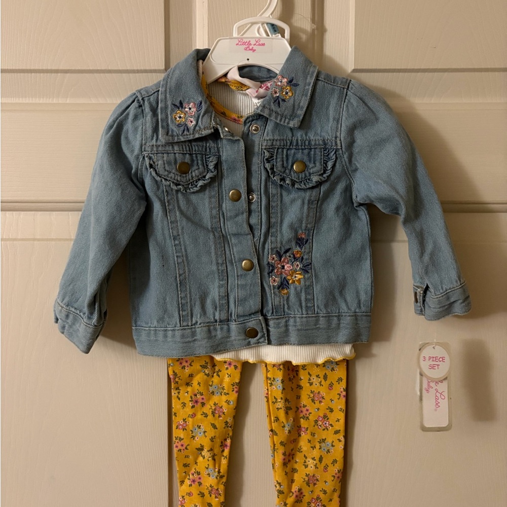 Toddler Light Blue Embroidered Denim Jacket by (blank)